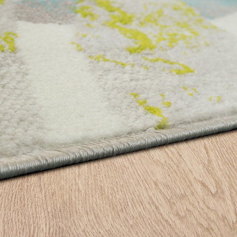 Kurzflor Teppich aus Polypropylen | Ideal für Wohnzimmer, Esszimmer, Schlafzimmer oder Kinderzimmer | Mehrfarbig